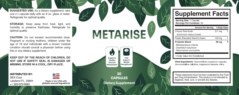 MetaRise Supplement Bottle